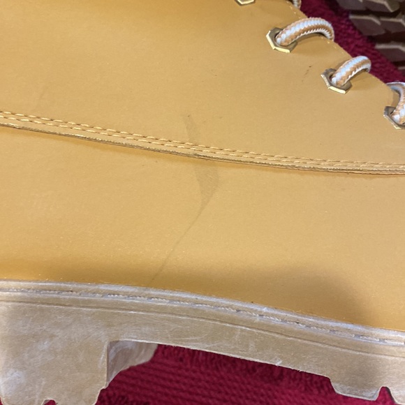 Charlotte Russe Rubber Soled Suede-Like Chunky Lace-Up Boots, Size 11 - Picture 5 of 9